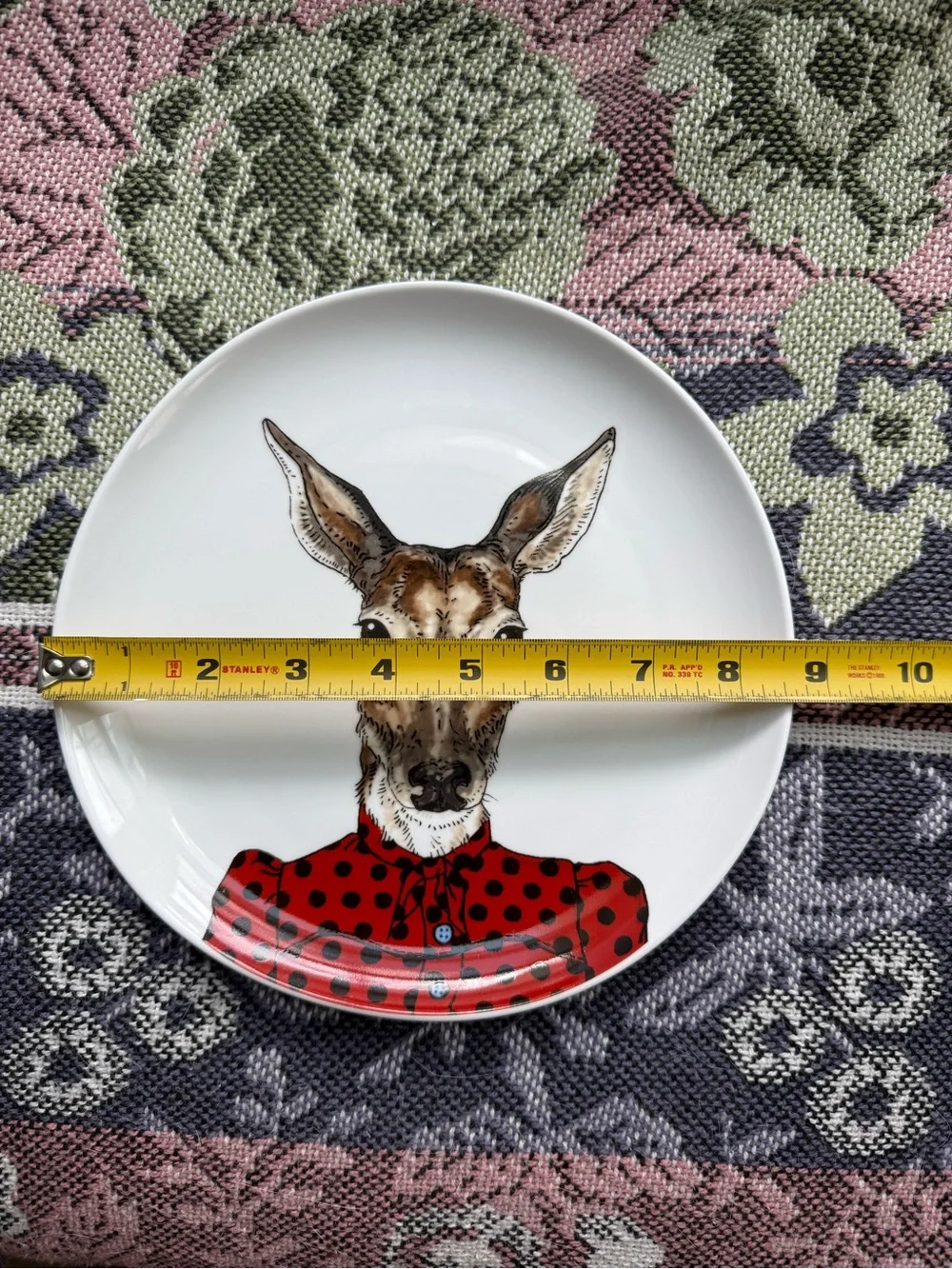West elm Rachel Kozlowski Dapper Animal Salad Plate Deer Whimsical Bohemian